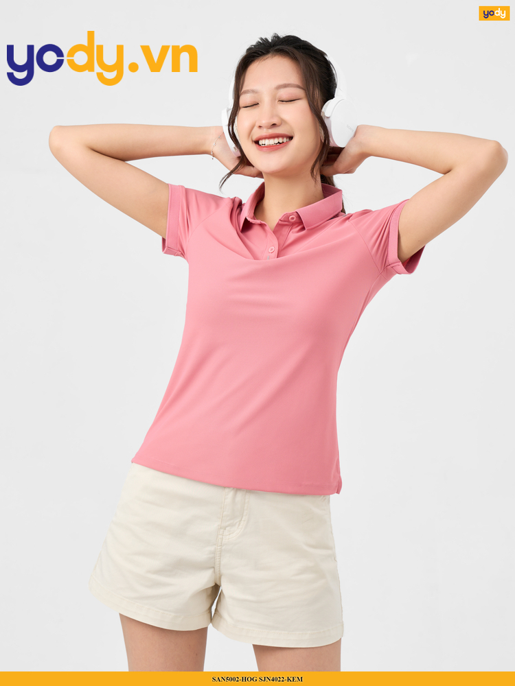 Mix áo thun polo nữ quần short trẻ trung