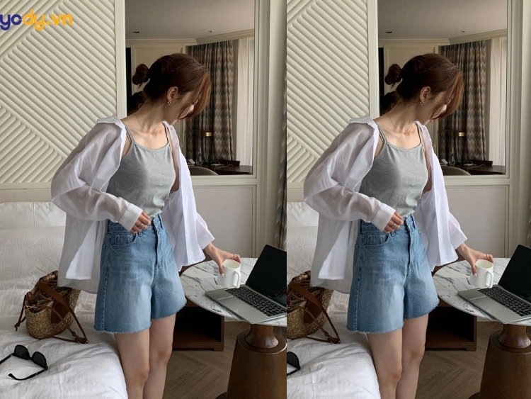 mix đồ đi biển cho người gầy