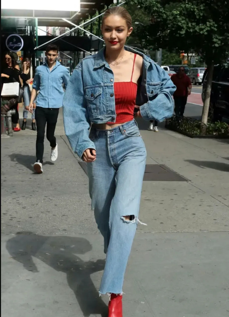 mix đồ với áo khoác jean oversize