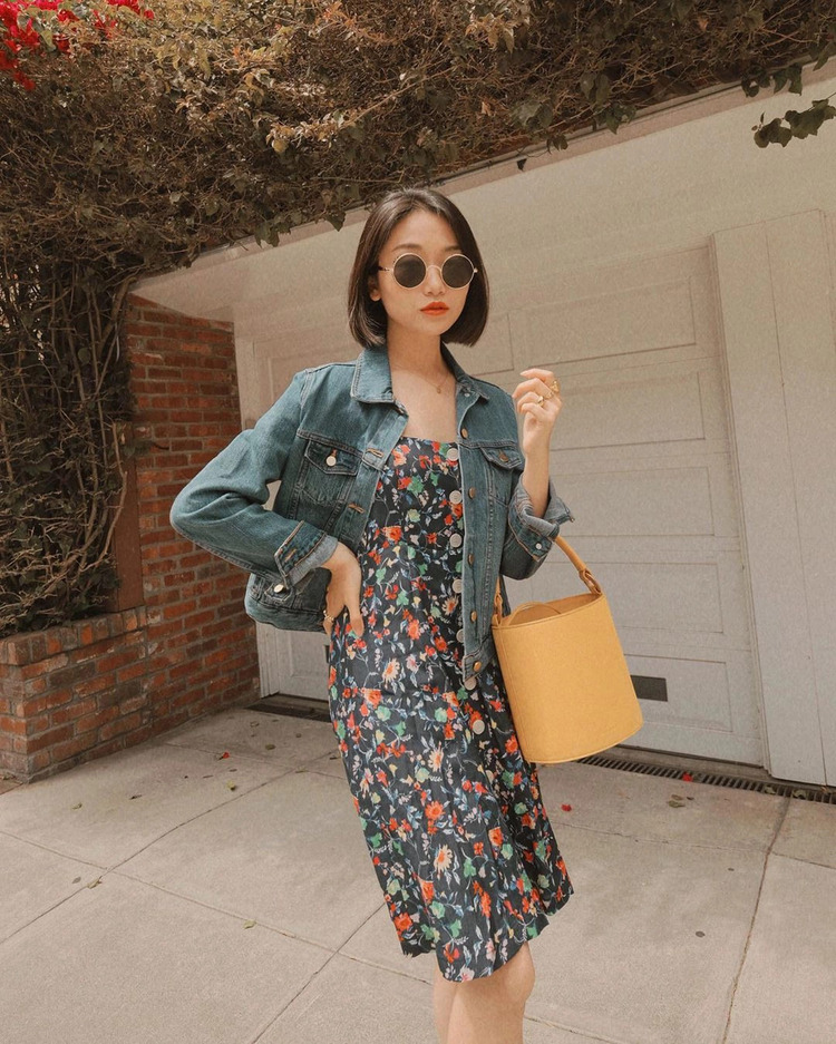 mix đồ với áo khoác jean oversize