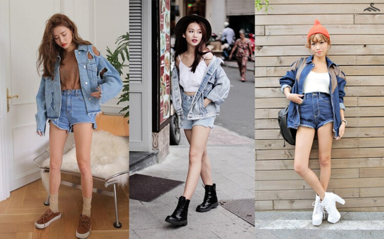 mix đồ với áo khoác jean oversize
