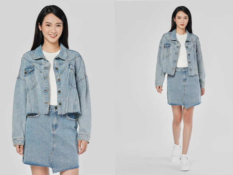 mix đồ với áo khoác jean oversize