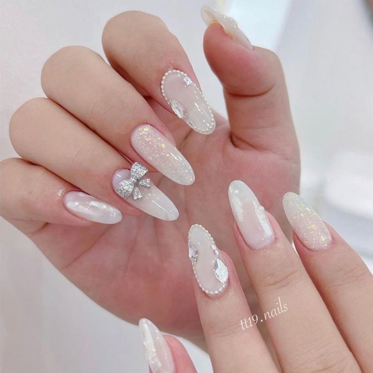 TOP 12+] Mẫu nail cô dâu nhẹ nhàng & đẹp NGẤT NGÂY