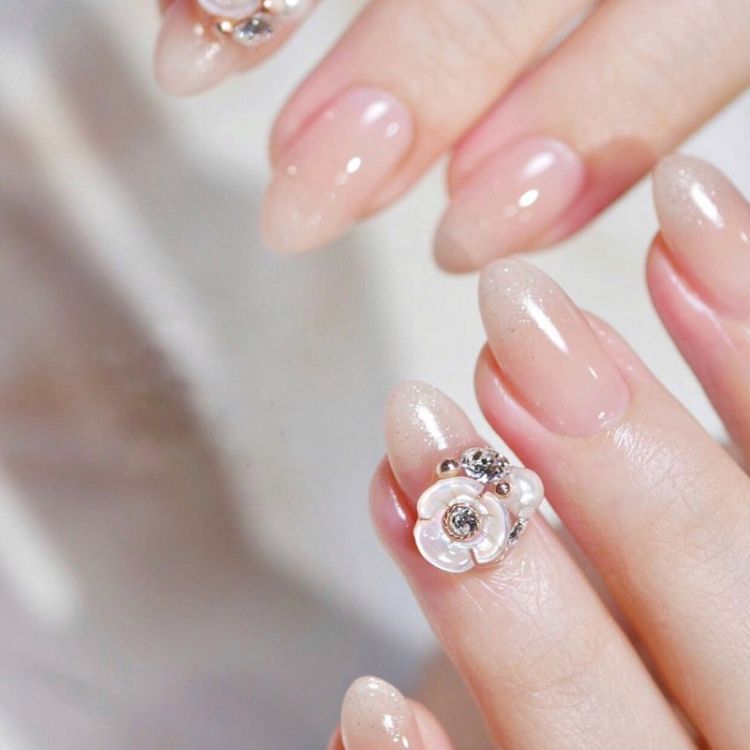 Nail cô dâu (thạch hồng nhũ bạc ) - tặng kèm keo + dũa + giấy tẩm cồn |  Shopee Việt Nam