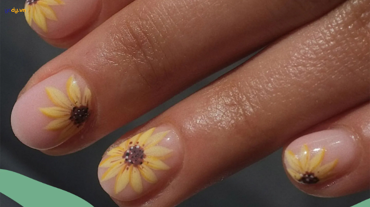 Top 9 mẫu nail hoa hướng dương nhẹ nhàng tươi tắn khiến nàng trông xinh hơn  | Làm được rồi, Móng tay đẹp, Móng tay hoa lá