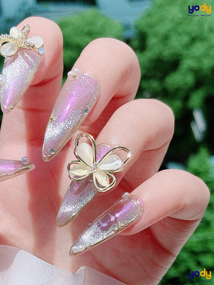 Nail mắt mèo hồng