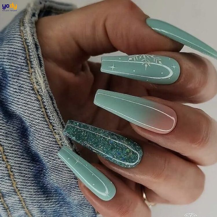 MiDo Nails and Beauty - Dịu mát với nail ombre xanh ngọc ẩn nhũ lấp lánh. —  •ɴᴀɪʟ ғᴏʀ ɢᴀʟs• — Ƙσɾεα ηαίʆ αɾϯ 🔸Add: 193 Xô Viết Nghệ Tĩnh, phường 17,