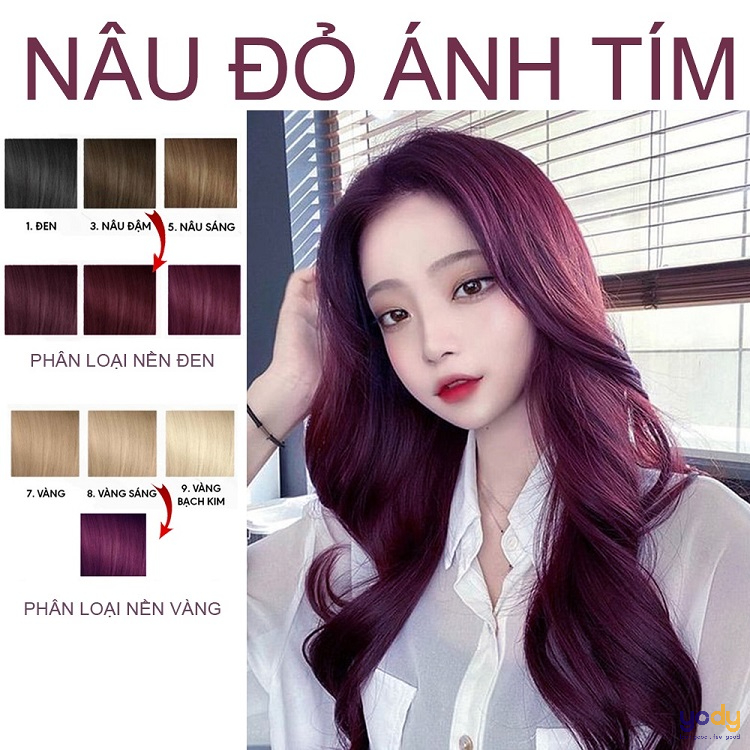 Nhuộm tóc màu tím trà đen không tẩy  Shopee Việt Nam