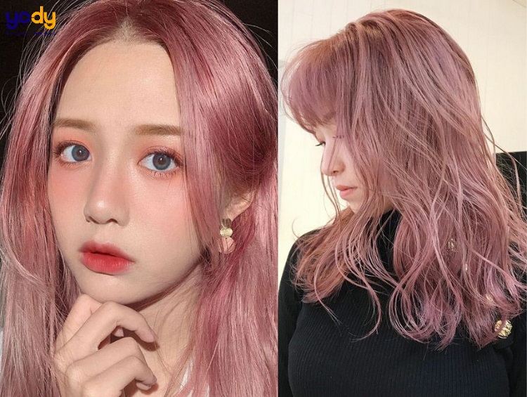 Nhuộm tóc hồng nâu 2020