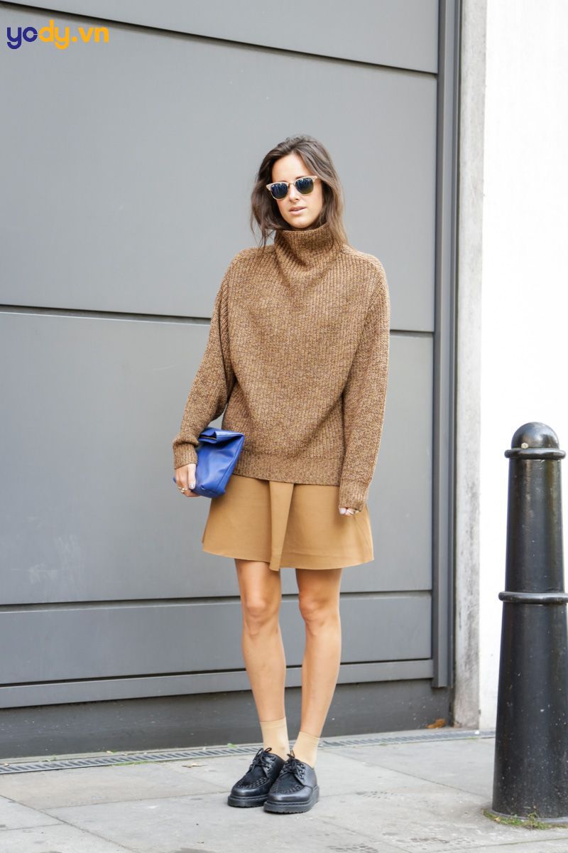Áo len kết hợp chân váy chữ A siêu ngầu cực chất xuống phố – MARC