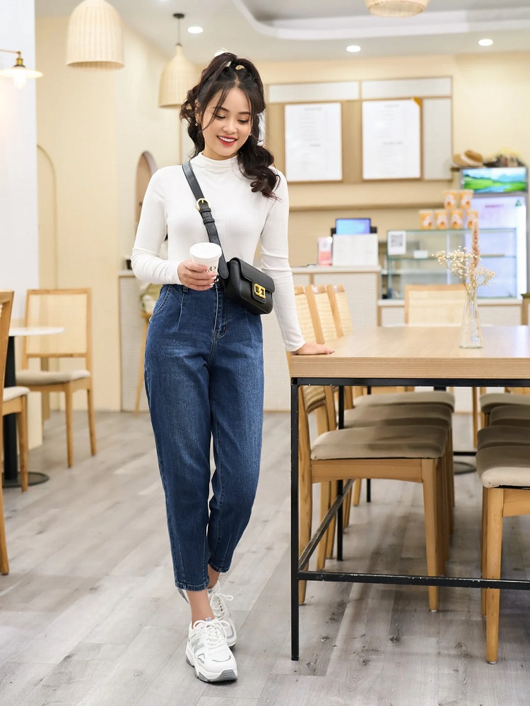 Tip phối đồ với quần baggy jeans nữ cho nàng cá tính