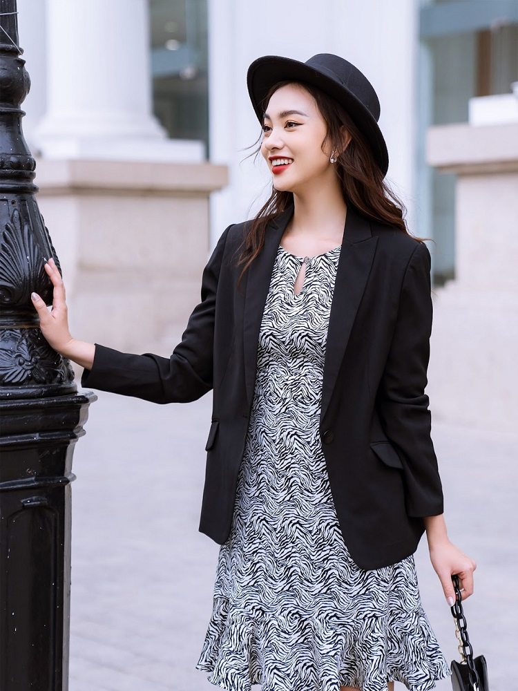 SET ÁO BLAZER VEST KEM DÀI TAY MIX VÁY HAI DÂY | Shopee Việt Nam