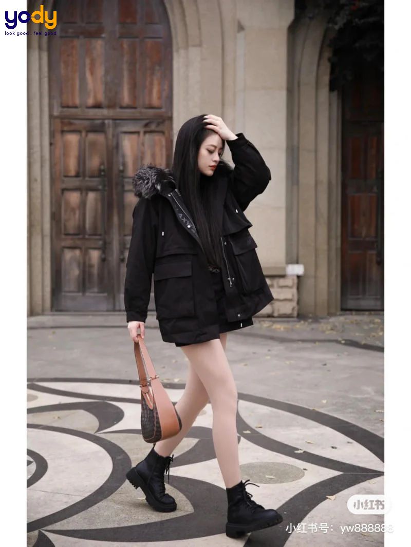 phối đồ với áo parka nữ