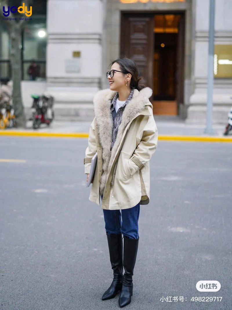 phối đồ với áo parka nữ