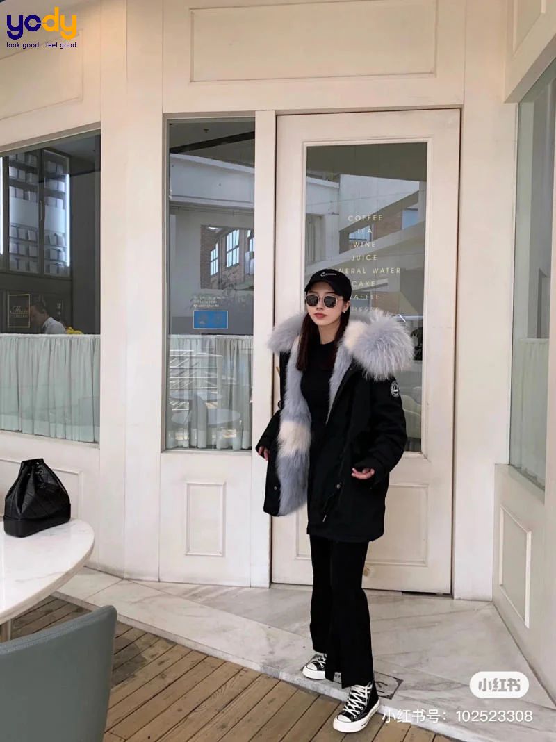 phối đồ với áo parka nữ