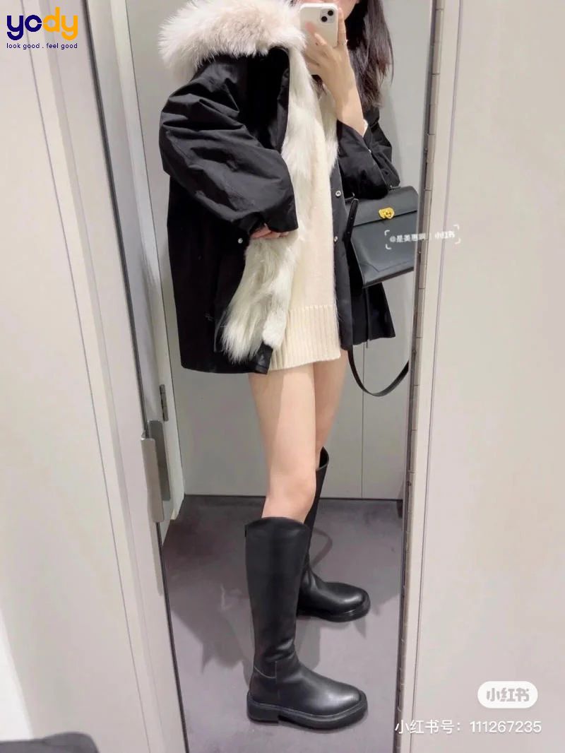 phối đồ với áo parka nữ