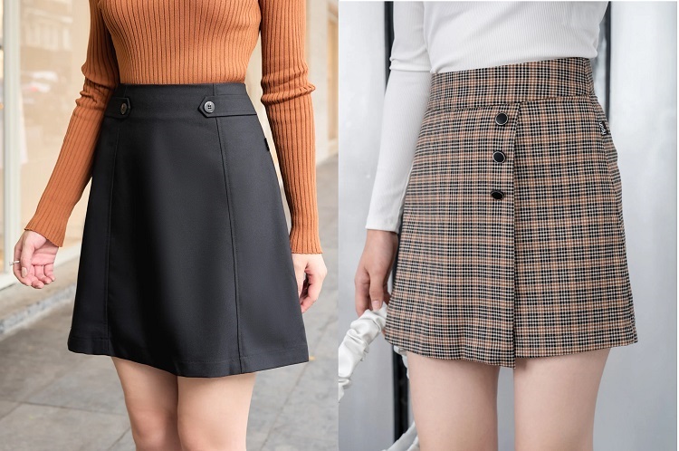 chân váy chữ a phối với áo gì