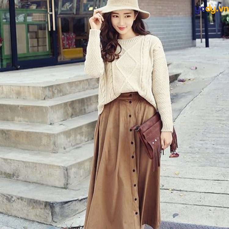 Lịch sử giá Chân váy vintage midi linen chữ A màu vàng bò mã CV05 cập nhật  2/2024 - Mua Thông Minh