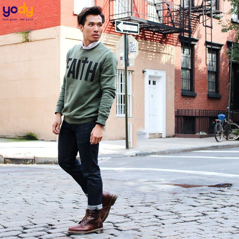 phối đồ với giày dr martens nam