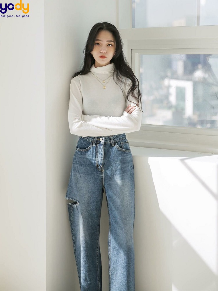 cách phối đồ mùa đông với quần jean