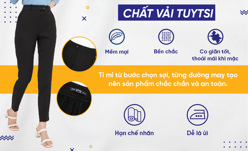 Quần Âu Nữ Lưng Cao Tôn Dáng