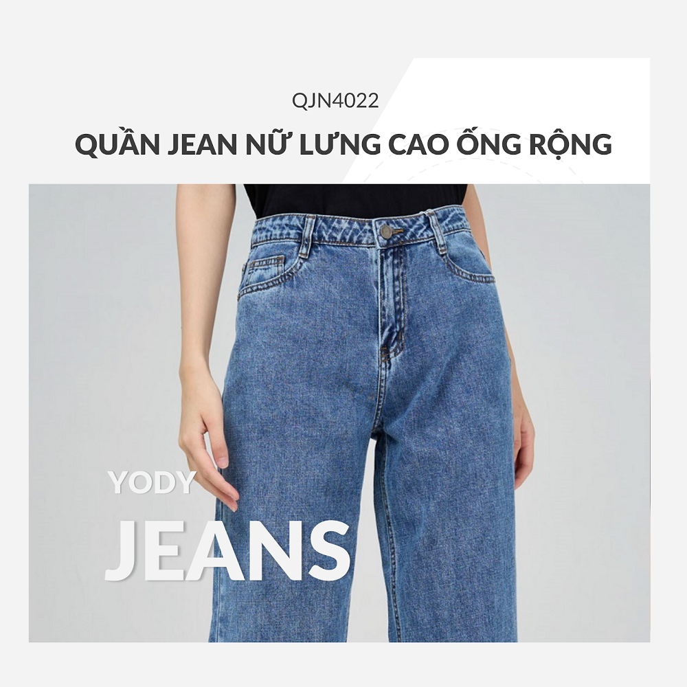 Quần Jean Nữ Lưng Cao Ống Rộng
