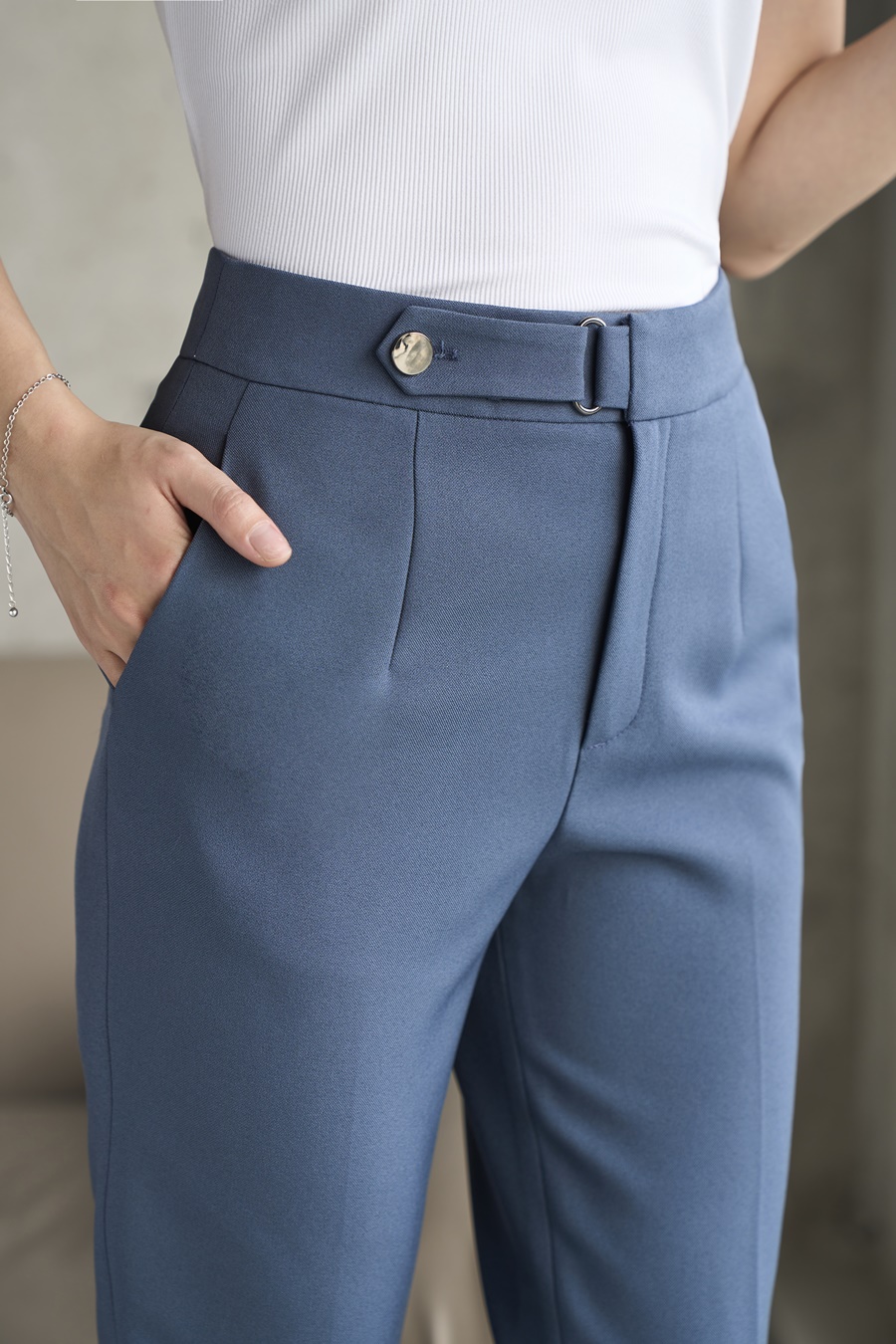 Quần Tây Nữ Lưng Cao Đai Vuông