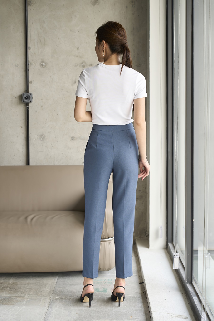 Quần Tây Nữ Lưng Cao Đai Vuông