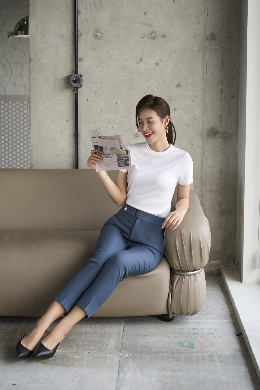 Quần Tây Nữ Lưng Cao Đai Vuông