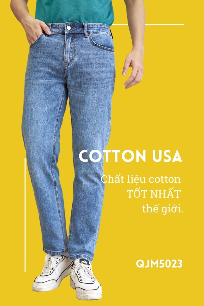 Quần jean nam vải cotton mỹ