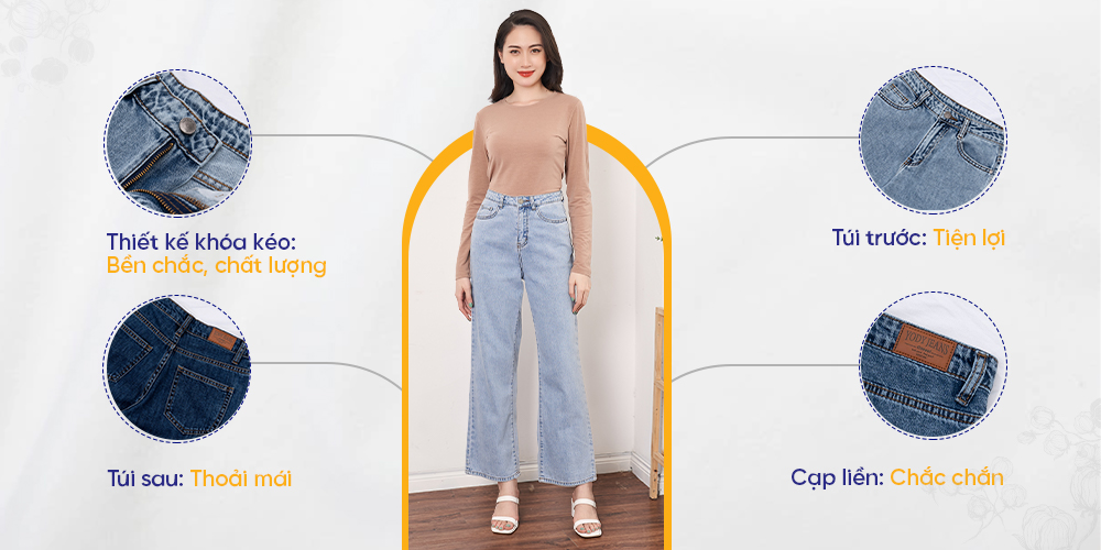 quần ống rộng jean