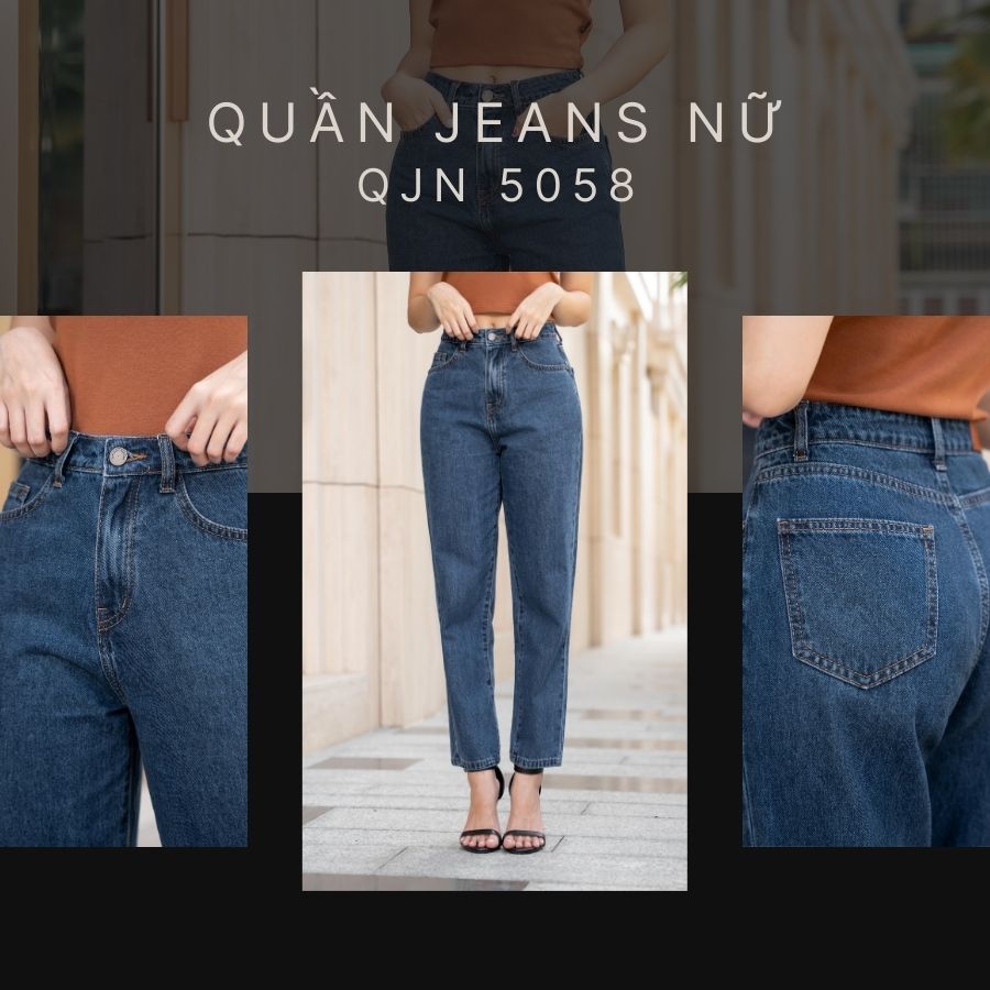 Quần Jeans Nữ Dáng Boyfriend Cotton USA