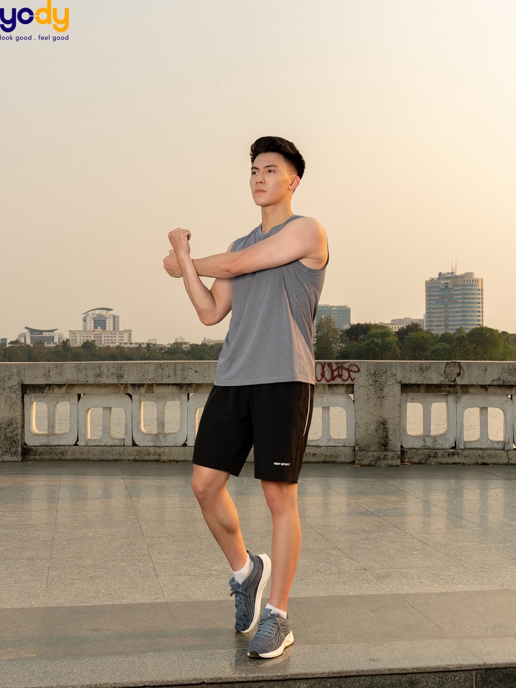 quần short nam phối tank top