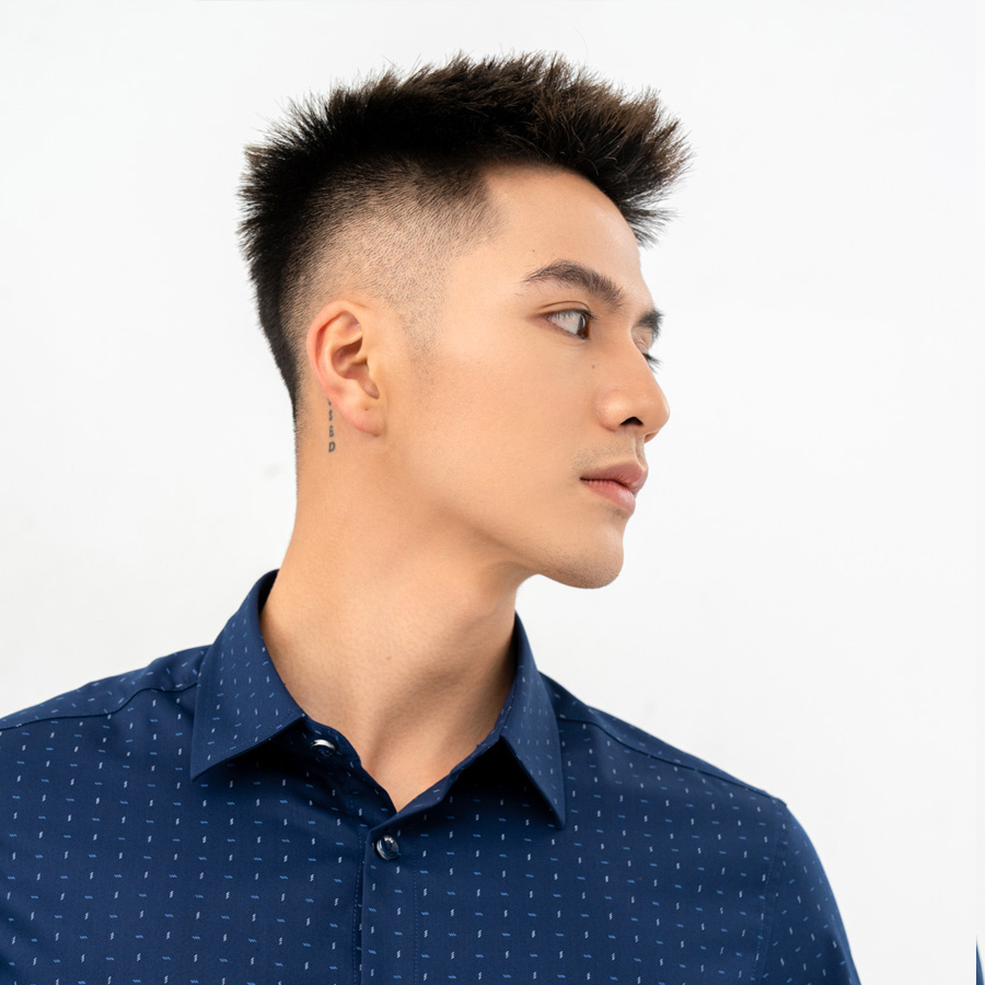 Áo Sơ Mi Nam Tay Ngắn Họa Tiết Nhí