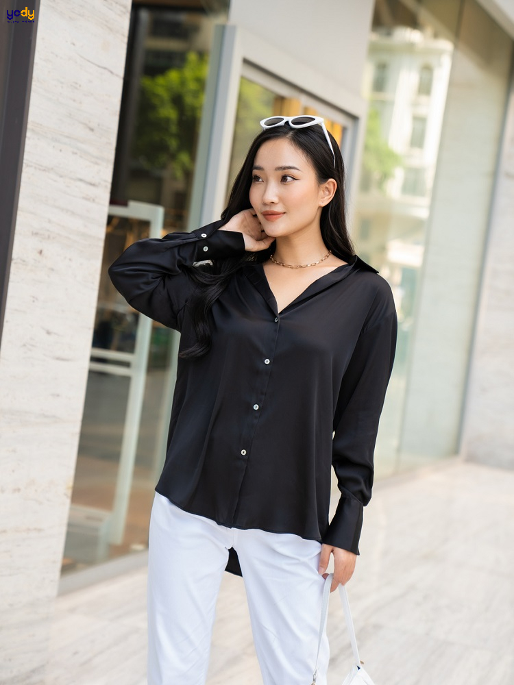 10 Mẫu áo sơ mi nữ cách điệu nữ tính và trendy nhất 2023