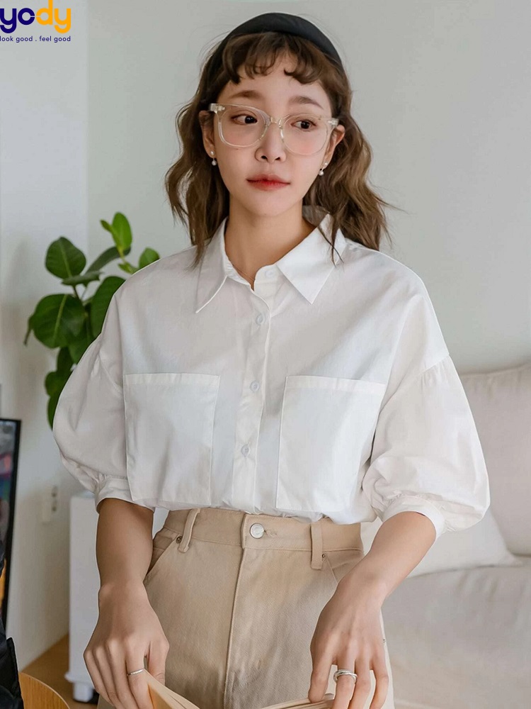 Sơ mi trắng nữ có túi