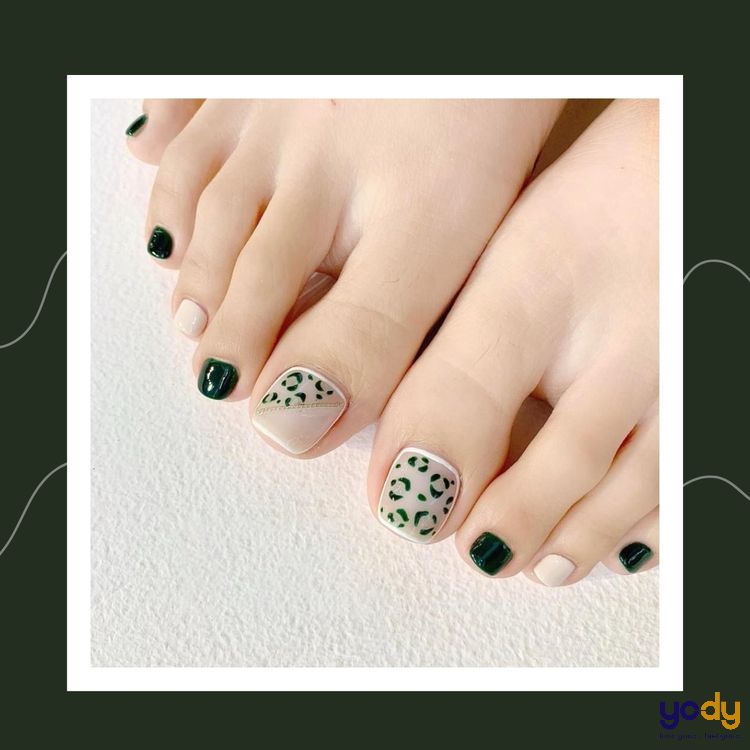 15 mẫu nail xanh rêu đơn giản nhưng đẹp ấn tượng