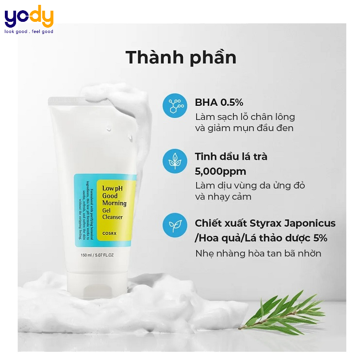 Các thành phần bên trong sữa rửa mặt Good Morning