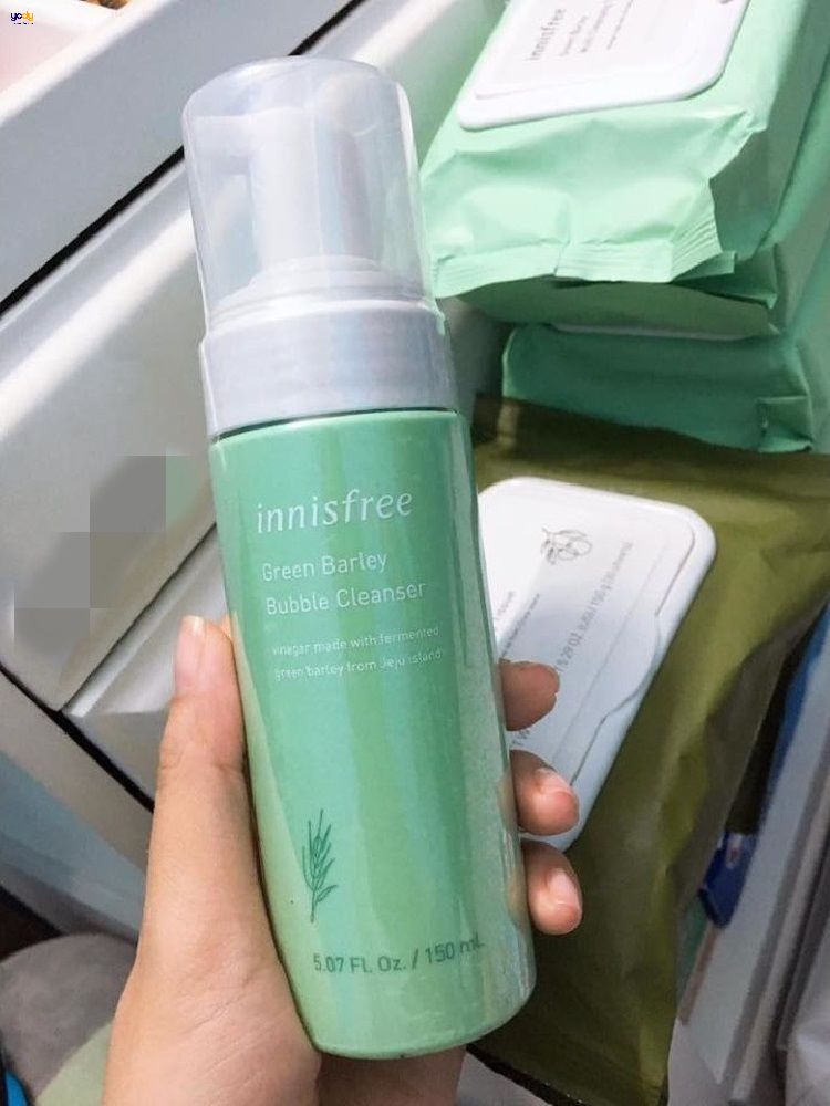 Innisfree Green Barley Bubble Cleanser - Sữa rửa mặt Innisfree dành cho da dầu mụn nhạy cảm