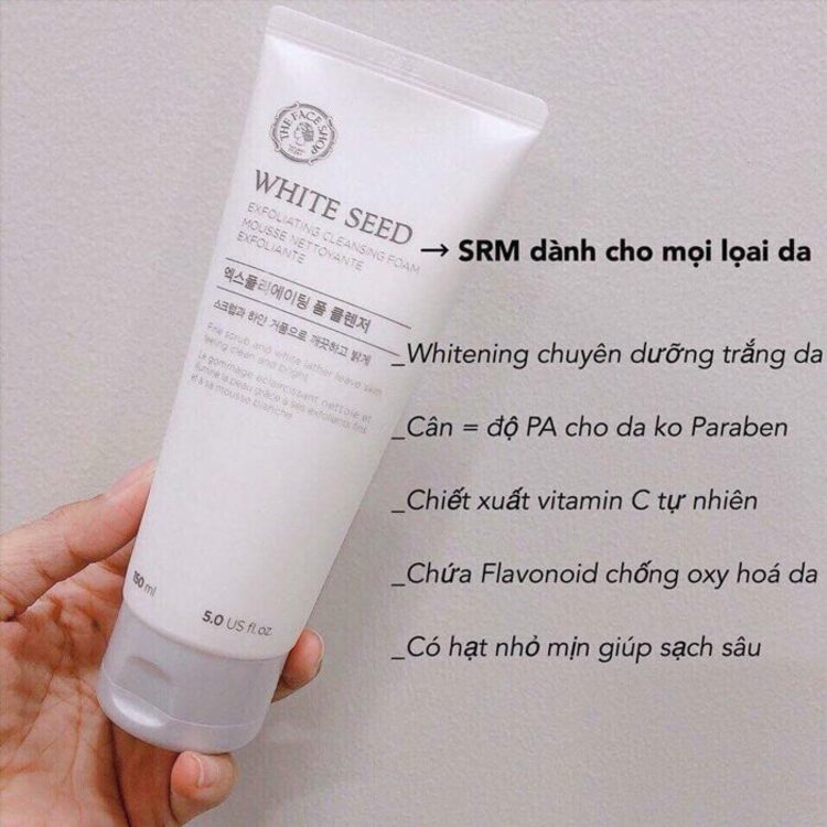 Sữa rửa mặt trắng da The Face Shop White Seed Brightening Foam Cleanser