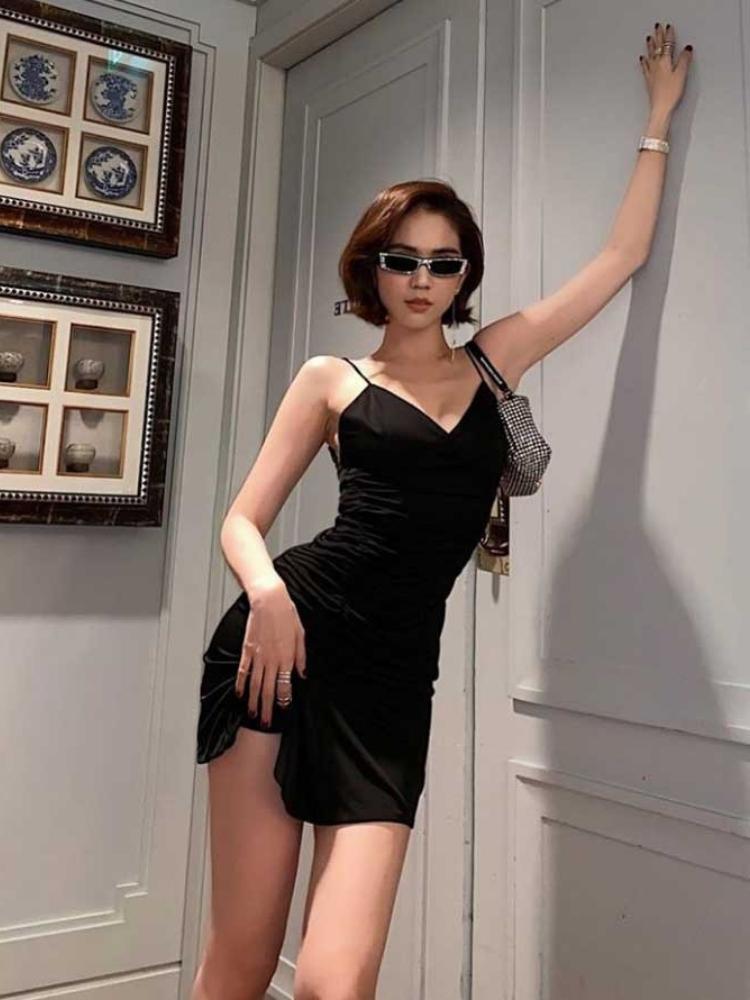 Váy đầm nữ ôm body sexy màu đen dáng ngắn tay ngắn cổ tròn sang chảnh kiểu  hàn quốc mẫu mới thời trang số VD193 | Lazada.vn