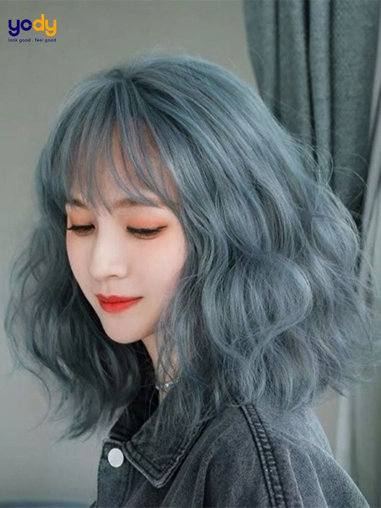 Tổng hợp] Hình ảnh nhuộm tóc màu xanh dương khói đẹp cho nam nữ