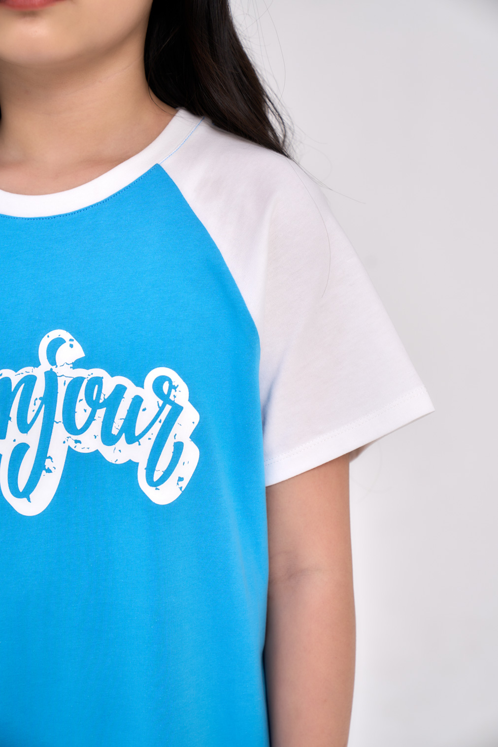 Váy Suông Bé Gái Cotton Phối Tay Raglan