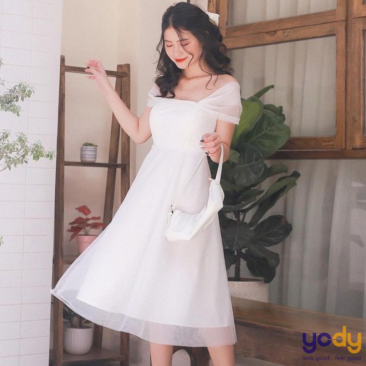 Giảm giá Váy trắng thiết kế Enily Dress dáng xoè dự tiệc đi cưới, sinh nhật  -Ảnh thật 100%- Thời Trang Váy Thiết Kế - Mua Thông Minh