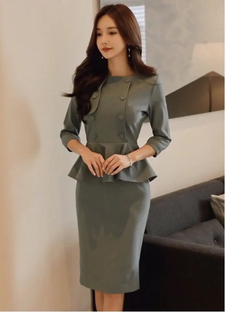 Đầm peplum công sở