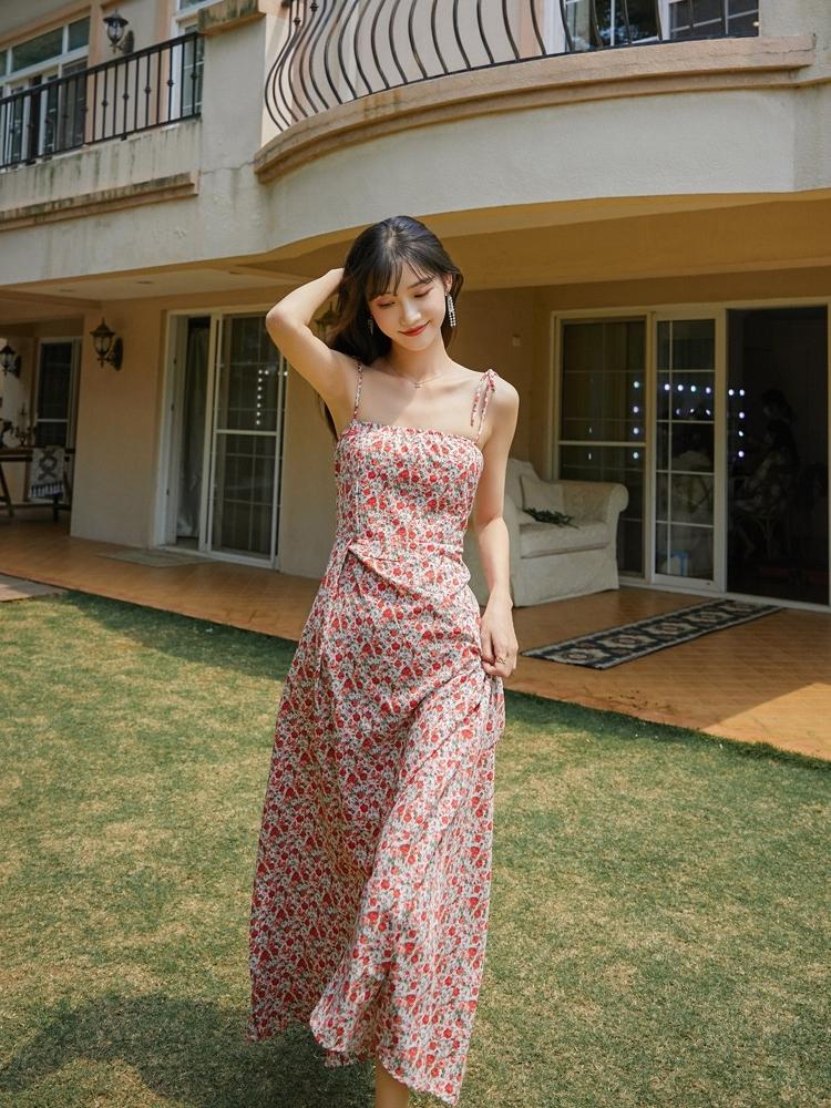 Váy hai dây hoá nhí be/nâu | Shopee Việt Nam