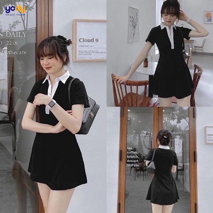 Váy Polo Nữ Sorona Pique Thêu Chữ Life