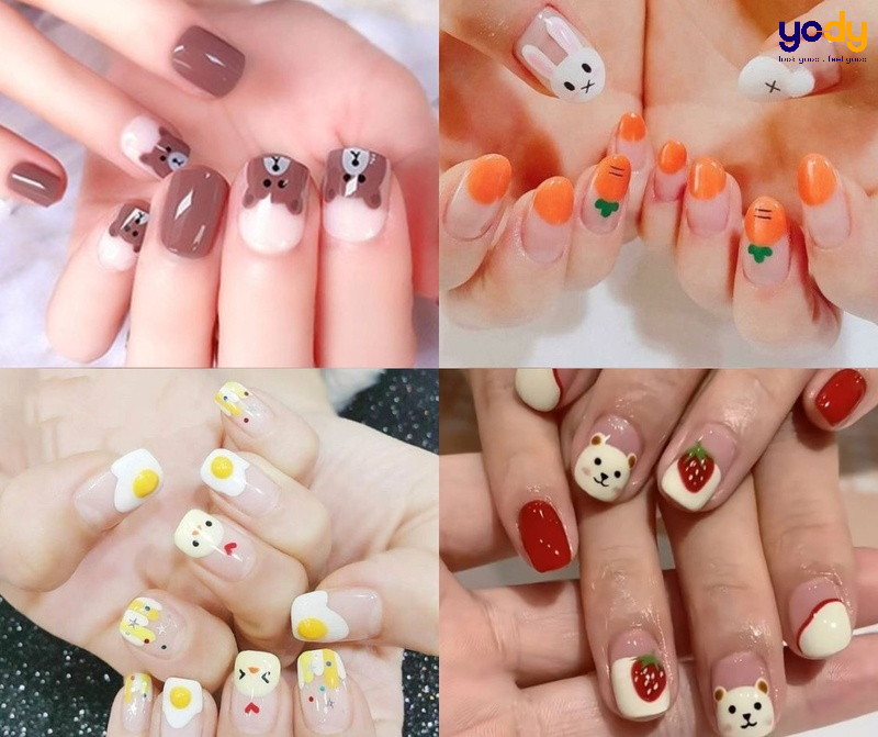 vẽ móng tay đơn giản dễ thương