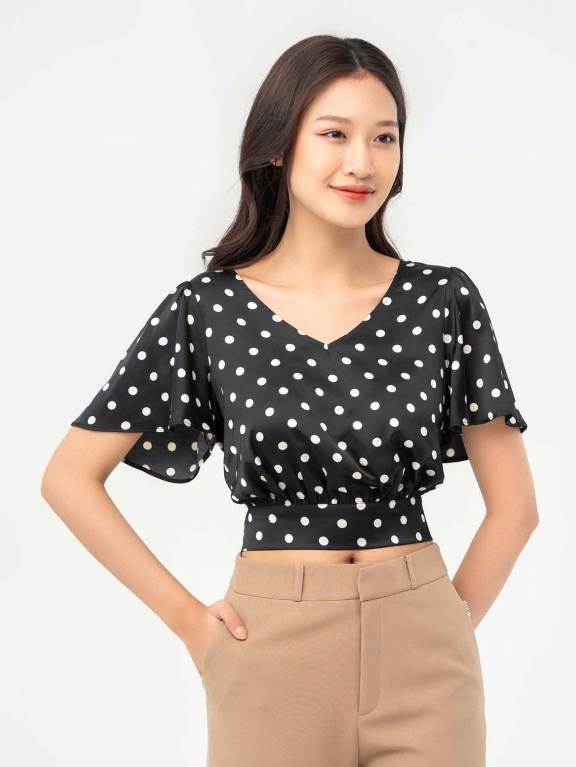 Mua SẴN Áo sơ mi croptop tay phồng nữ M12  Tiki