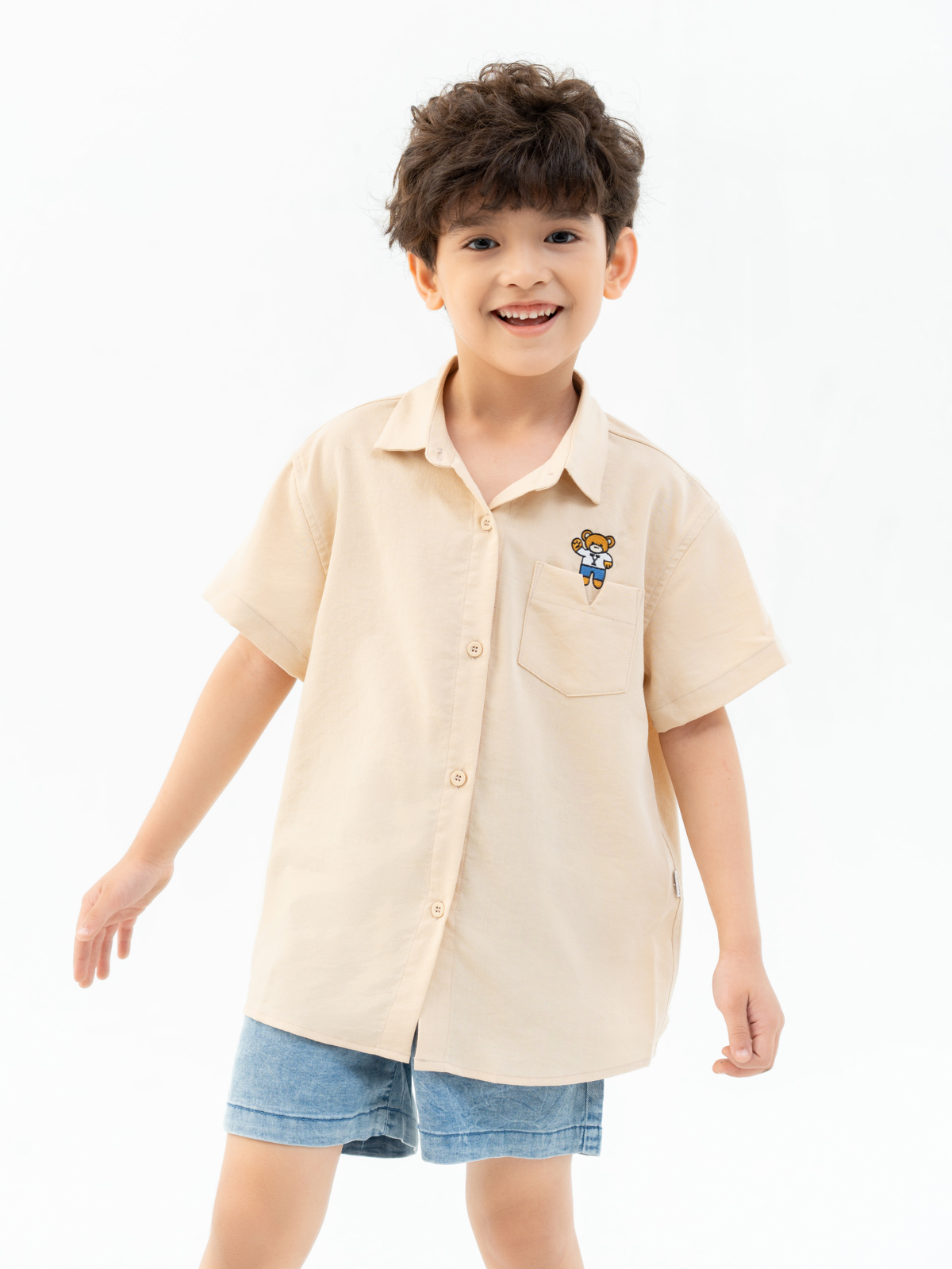 Áo sơ mi thêu hình người màu trắng size đại 710 tuổi